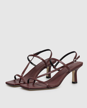 Aeyde Elise burgundy leather sandals HS0172001012126