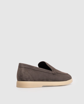 Stefano Ricci Brown suede loafers with emblem UC62G2318SDP