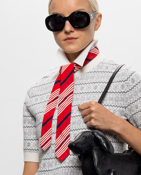Thom Browne Red striped silk tie FNL029AF0984