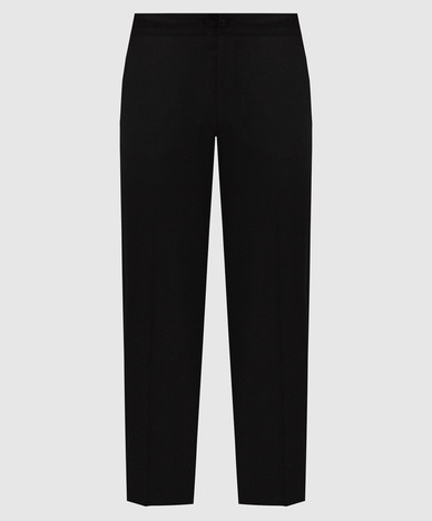 Black wool and cashmere pants