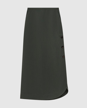 Max Mara Green skirt MSTPIRANIA with linen MSTPIRANIA