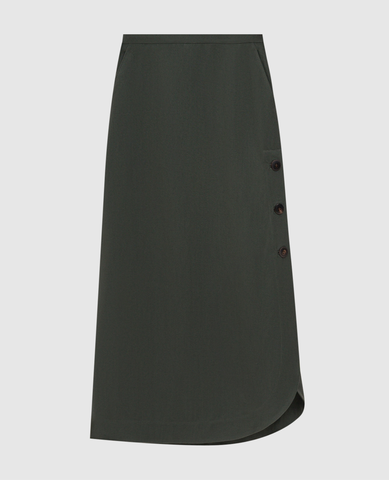 Green skirt MSTPIRANIA with linen