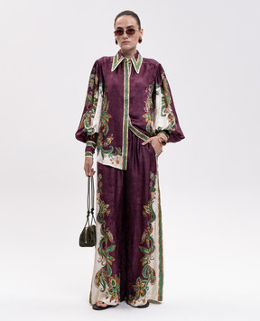 Alemais Burgundy Ruthie silk pants 7652P