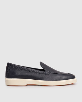 Santoni Blue leather loafers WUYA71436TISSWKA