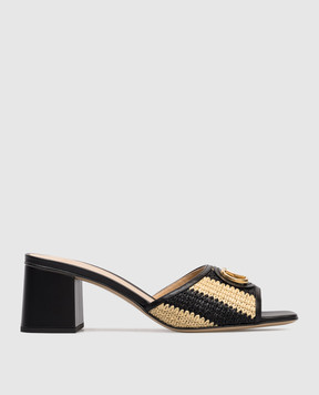 Valentino Black logo combination mules 8W2S0MH7IPL