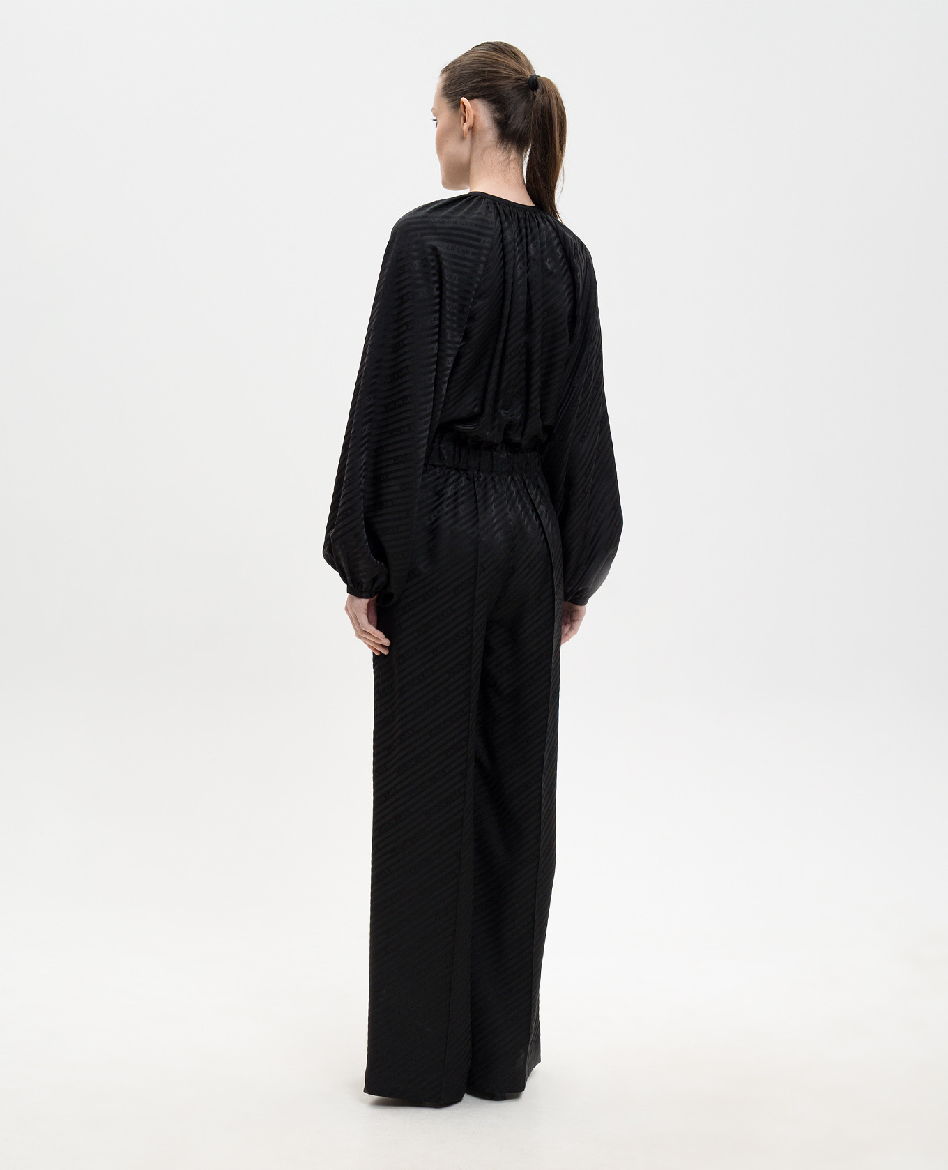 

Black patterned silk jumpsuit Jacob Lee