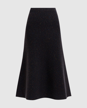 Gabriela Hearst Eden grey cashmere midi skirt 1259235A009