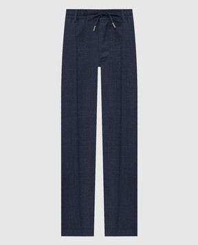 Bertolo Cashmere New Elton blue wool trousers 3332751