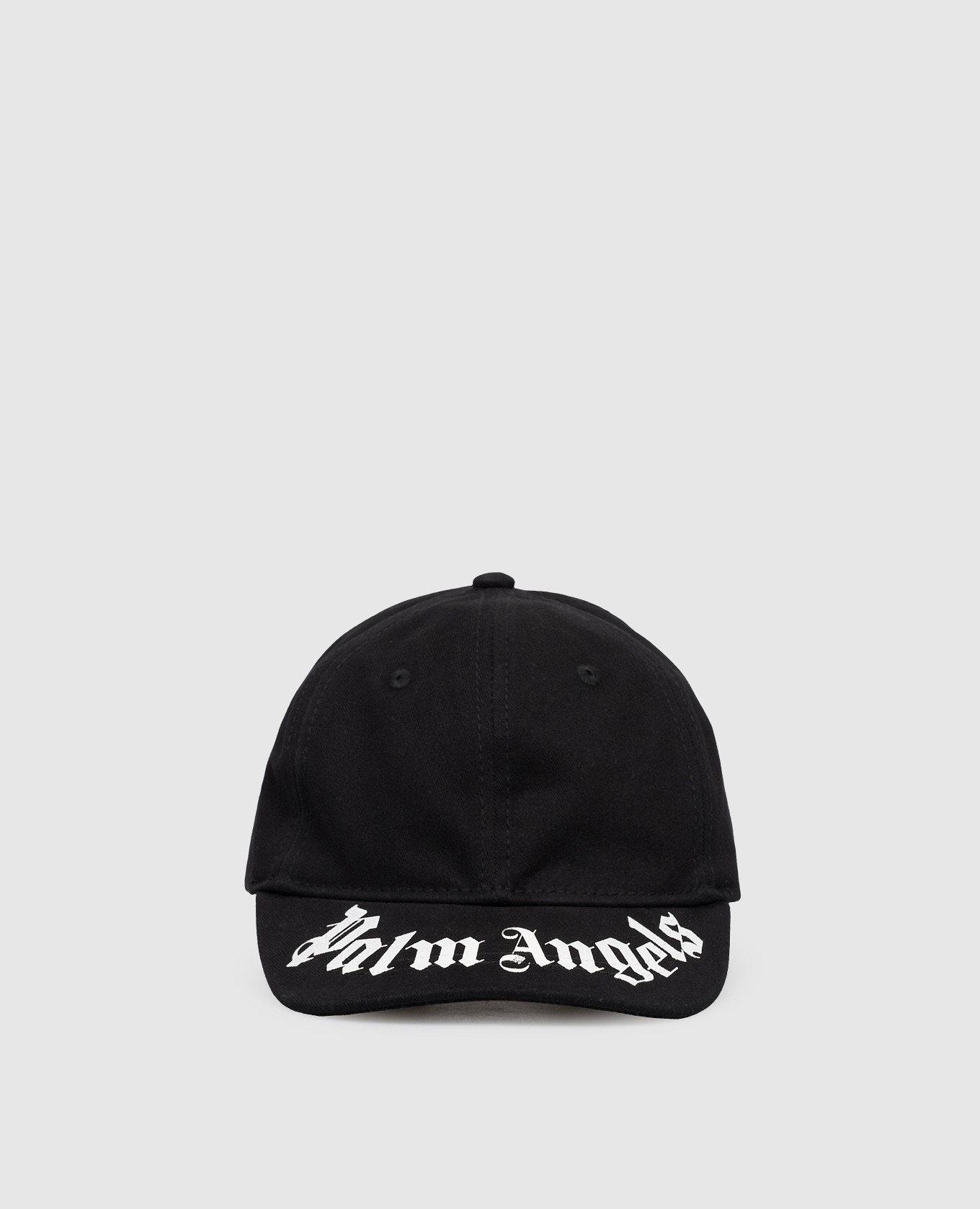 Children's black cap with contrasting logo print