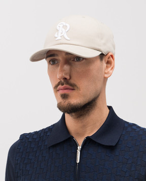 Stefano Ricci Gray wool cap with monogram embroidery MCV610028FCTC800