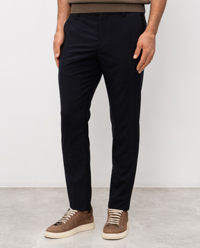 Marco Pescarolo Blue wool and silk pants STRIKE5314