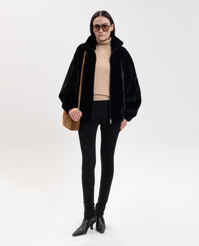 Babe Pay Pls Black sheepskin coat 2628SETA