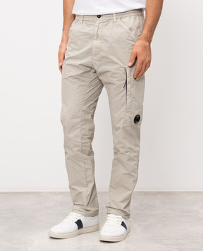 C.P. Company Grey pants with logo patch MPA129A005991G