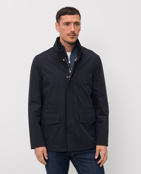 Enrico Mandelli Blue jacket with logo embroidery 3T551A6033
