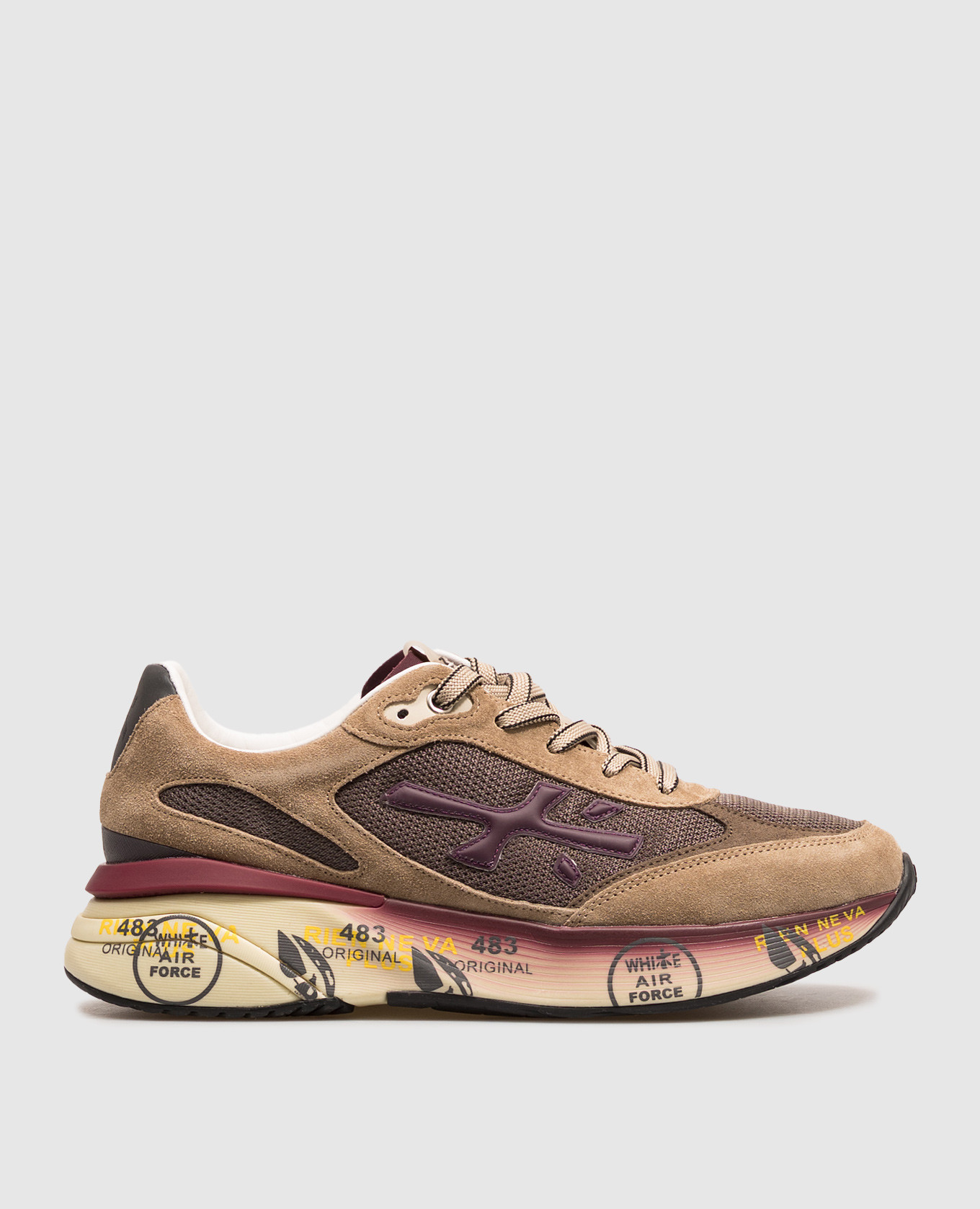 Brown combination sneakers Moerun