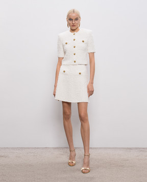 Balmain White tweed cardigan GF0KL290KJ89