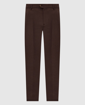 Marco Pescarolo Brown wool and silk pants STRIKE5314