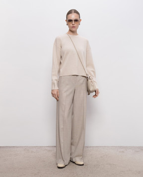 Peserico Beige wool, silk and cashmere sweater with monil chain A99267F07K09283
