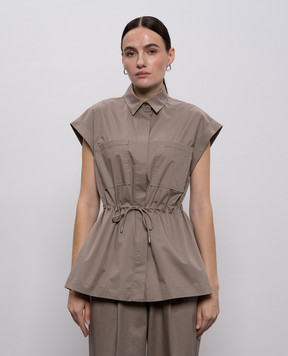 Peserico Brown shirt with monil chain A0681901979