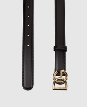 Dolce&Gabbana Black leather belt with logo BE1447AW576