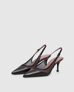 Premiata Black combination slingbacks M7393