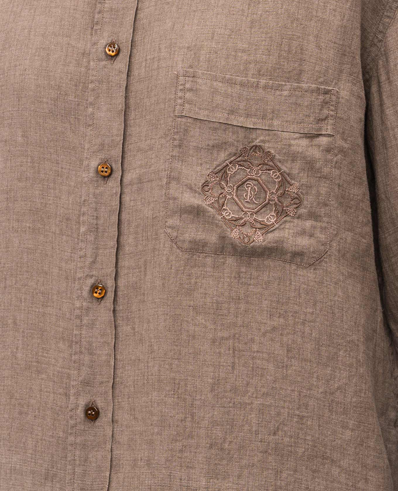 

Brown linen shirt with logo Stefano Ricci