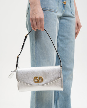 Valentino DeVain silver leather clutch 8W0B0T31NVB
