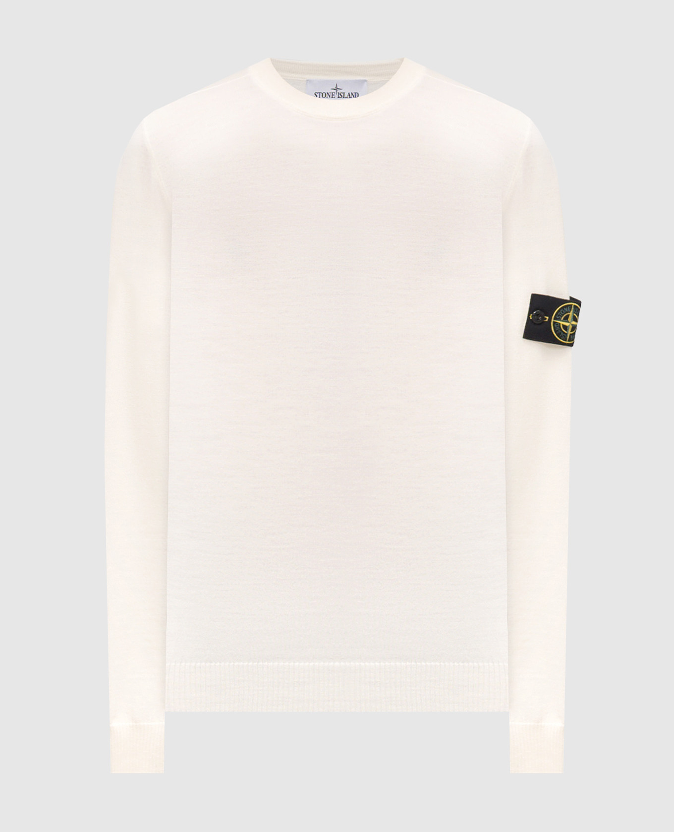 

White wool jumper with logo Stone Island