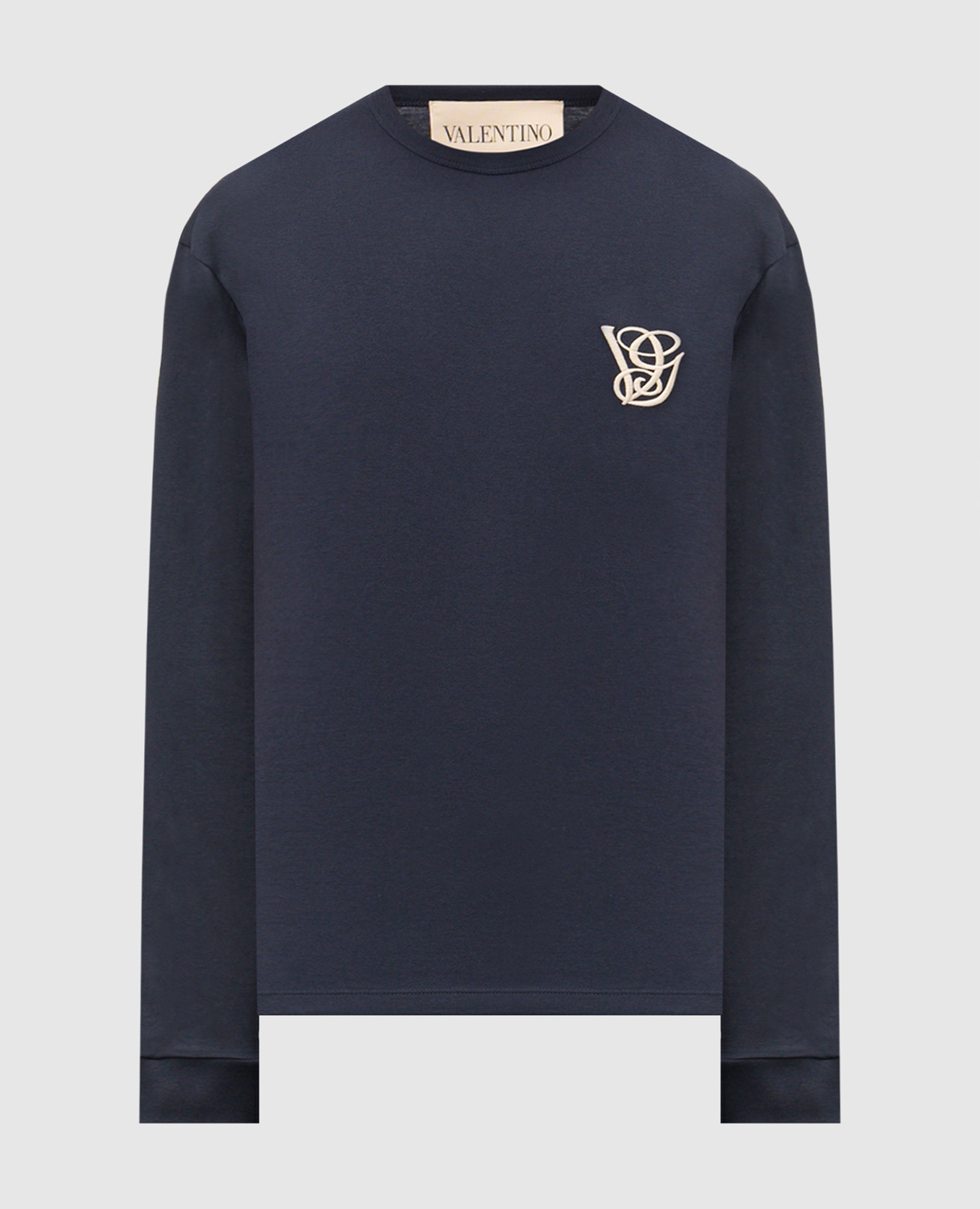 Blue longsleeve with embroidered monogram logo Valentino