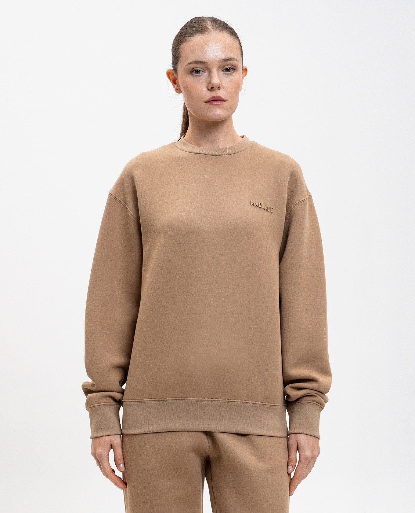 

JULIAN fleece sweatshirt with textured logo Mackage, Beige
