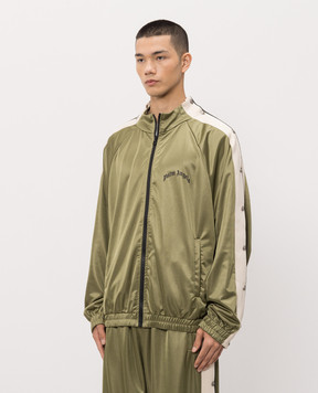 Palm Angels Khaki sports jacket with logo print PMBD08MS26FAB001