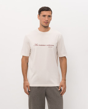 Brunello Cucinelli Ivory embroidered T-shirt M0B138518