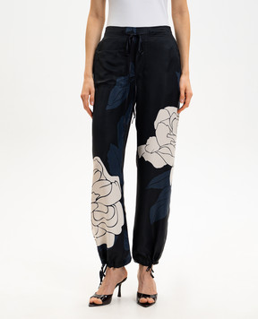 Victoria Beckham Black floral joggers 1126WTR006981B