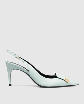 Sergio Rossi Green leather slingbacks with monogram B14501MMVN13