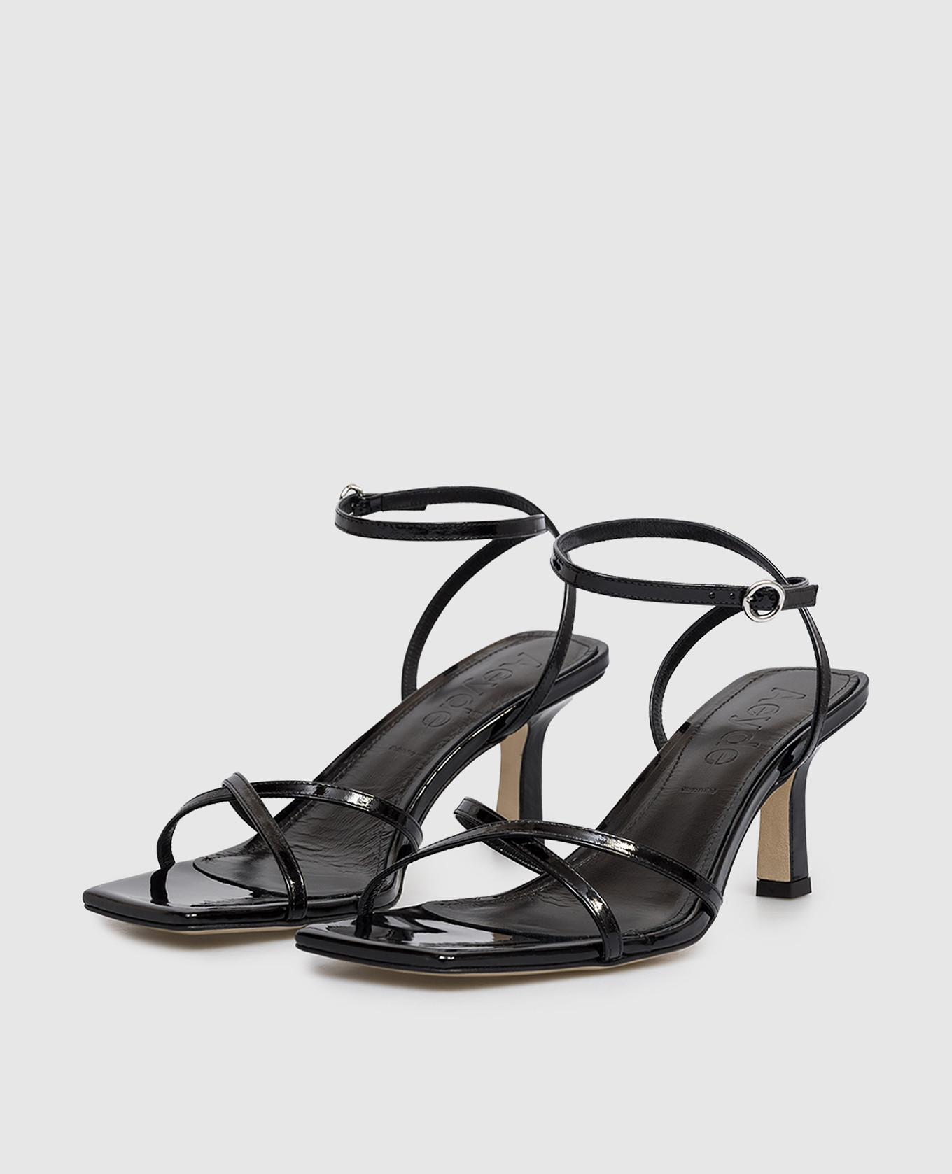 Edith black patent leather sandals Aeyde 2