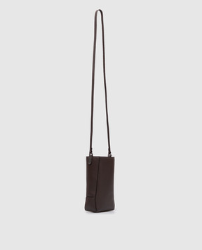 Brunello Cucinelli Brown leather bag with embossed logo MWXAD2739P