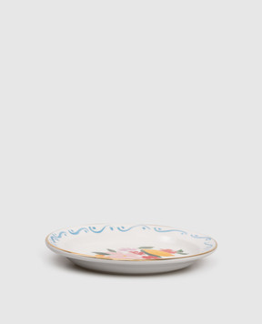 Bitossi Home White porcelain oval plate Flowers and Lemons FTB02102