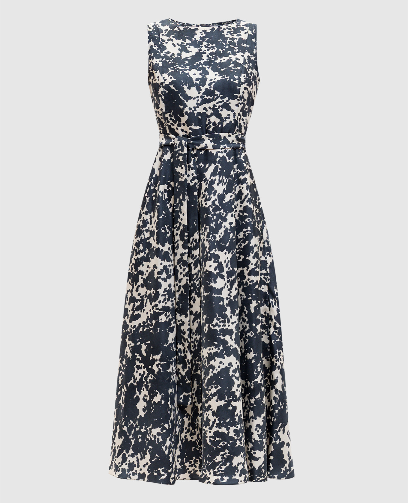 MARTINA blue printed silk dress