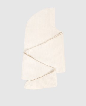 Babe Pay Pls White cashmere hooded scarf AD1901307341R