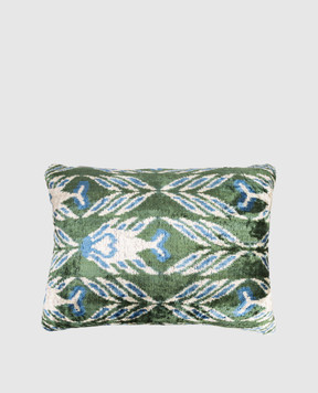 Les Ottomans Green printed silk decorative pillow V43140X50D