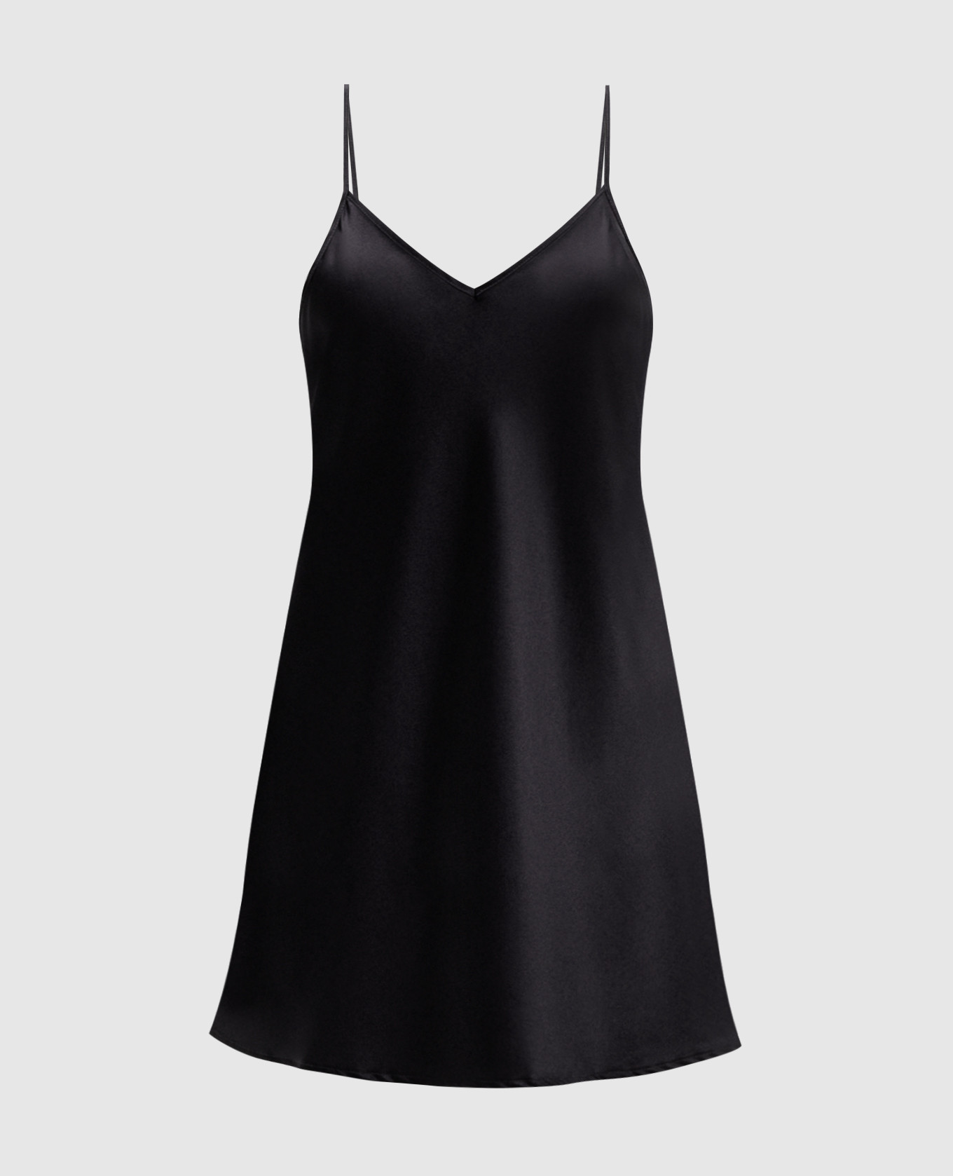 Black silk nightgown