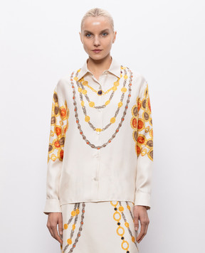 Versace Ivory printed silk blouse 10242211A18007