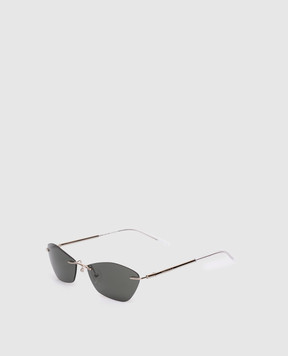 Alexander McQueen Silver T-Bar Slim Sunglasses 852610I3330