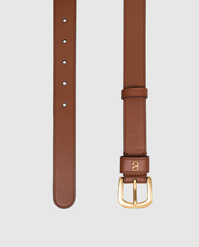 Valentino Brown leather belt VLogo 8W2T0SM1PPU