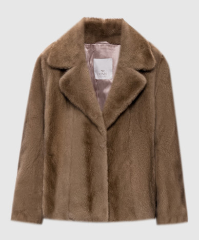 Brown reversible mink fur coat