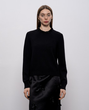 Jil Sander Black wool sweater with sequins J03GP0183J14819