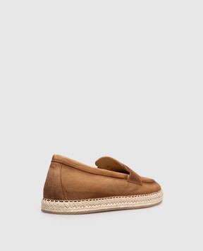 Santoni Brown suede espadrilles with a degraded effect MBCD22193PBTTSE2