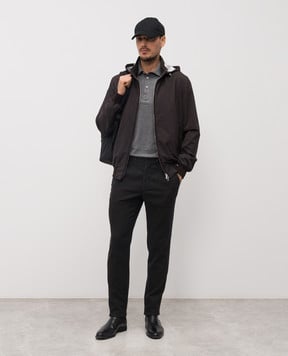 Enrico Mandelli Black linen pants GYM02B5654