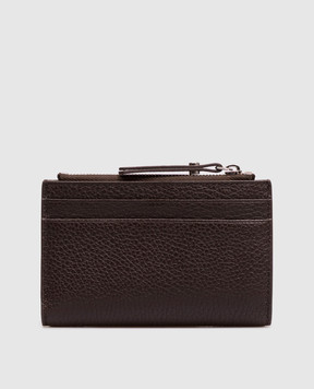 Gianni Chiarini Brown leather wallet with logo print PF6003GRN