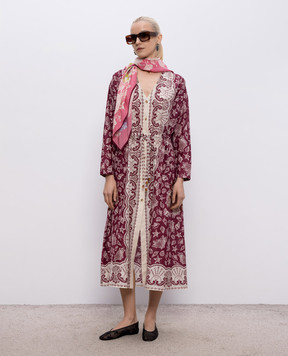 MANTERO 1902 Camille burgundy silk dress 0228A0159G0879R